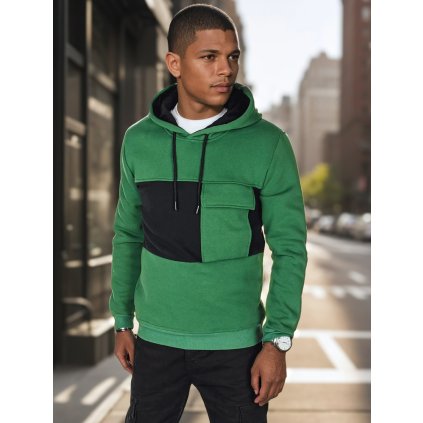 Pánská mikina s kapucí Dstreet BX5910 (Velikost M, Barva Zelená)