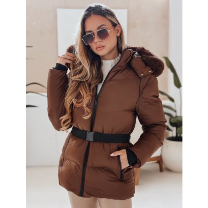 Dámská bunda s kapucí LOVELINA Dstreet TY4953 (Velikost S, Barva Béžová)