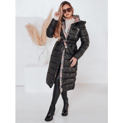 Dámský zimní kabát SPRUCE Barva černá DSTREET TY4001 (Velikost M, Barva Černá)