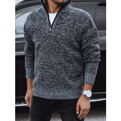 Pánský svetr Dstreet WX2196 (Velikost M, Barva Šedá - tmavě)