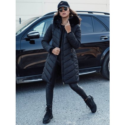 Dámská prošívaná zimní bunda s kapucí MODLOVA Dstreet TY4570 (Velikost S, Barva Černá)