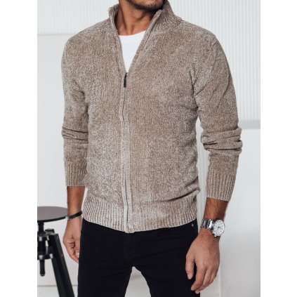 Sweter męski rozpinany beżowy Dstreet WX2228 (Velikost M, Barva Béžová)