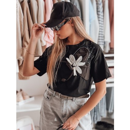 Dámské tričko 3D PETALOVE Dstreet RY2717 (Velikost M/L, Barva Černá)