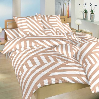 Povlečení bavlna Zebra světle hnědá (Varianta Povlečení bavlna Zebra světle hnědá 140x200, 70x90 cm)