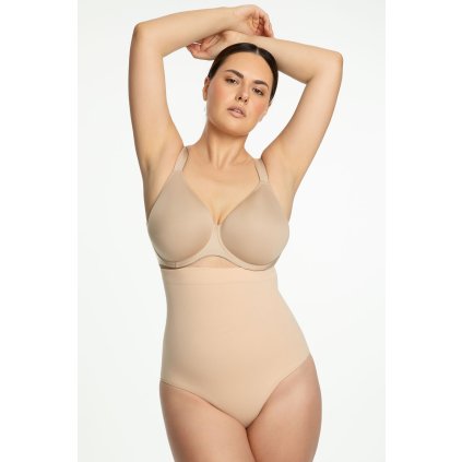 Stahovací kalhotky Julimex 441 Seamless High-Waist Panty (Velikost S, Barva Béžová)