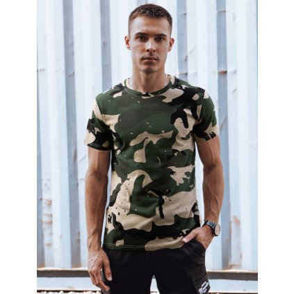 Pánská camo košile Barva Khaki DSTREET RX5599 (Velikost M, Barva Zelená)