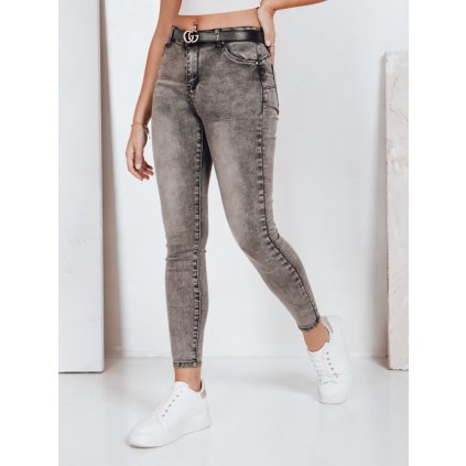 Dámské džínové kalhoty JORNIX skinny Dstreet UY2192 (Velikost 28, Barva Šedá - tmavě)