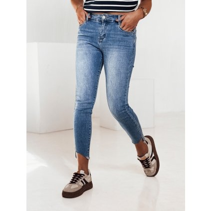 Dámské džíny SKYLIGHT s roztrhaným vzorem Dstreet UY2205 (Velikost S, Barva Modrá - světle)