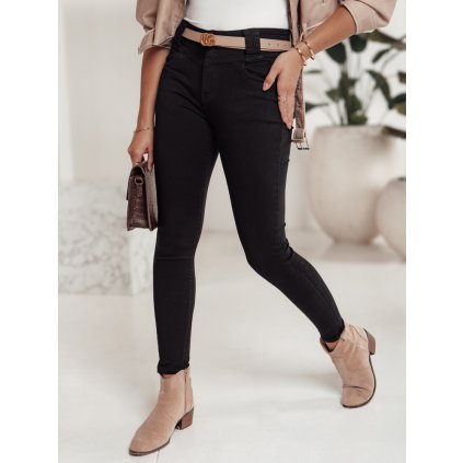 Dámské úzké kalhoty SKINTRA Dstreet UY2218 (Velikost 28, Barva Černá)