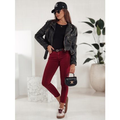 Dámské úzké džíny BRITTNIX Dstreet UY2222 (Velikost 28, Barva Bordó)