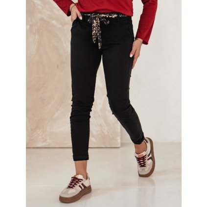 Dámské džíny s páskem CHARMYOU Dstreet UY2269 (Velikost S, Barva Černá)