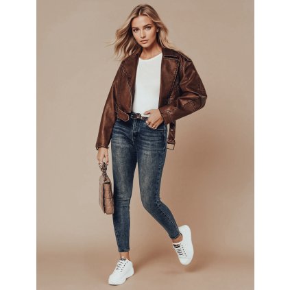 Dámské úzké džíny SKINNYJEAN s páskem, tmavě modré, Dstreet UY2328 (Velikost 28, Barva Modrá - světle)
