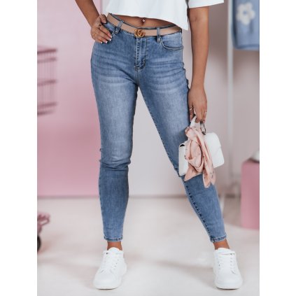 Dámské džíny skinny SKINNTON Dstreet UY2350 (Velikost S, Barva Modrá - světle)