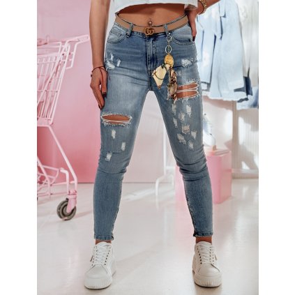 Dámské džíny skinny JEANZI Dstreet UY2373 (Velikost 34, Barva Modrá - světle)