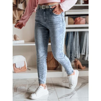 Dámské džíny slim fit s páskem BOTANIDA Dstreet UY2448 (Velikost S, Barva Modrá - světle)