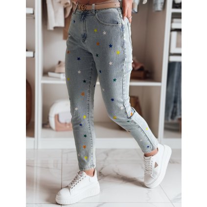 Dámské džínové kalhoty slim fit SHINYFIT Dstreet UY2452 (Velikost S, Barva Modrá - světle)
