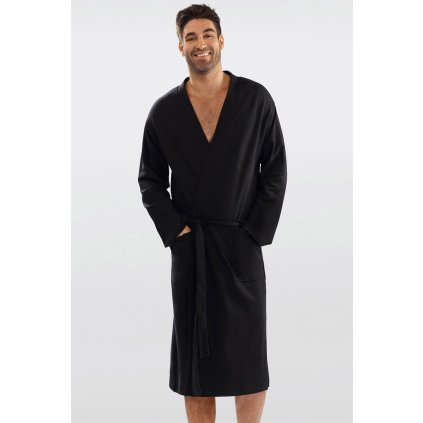 Pánský bavlněný župan Dkaren Harry (Velikost M, Barva Černá)