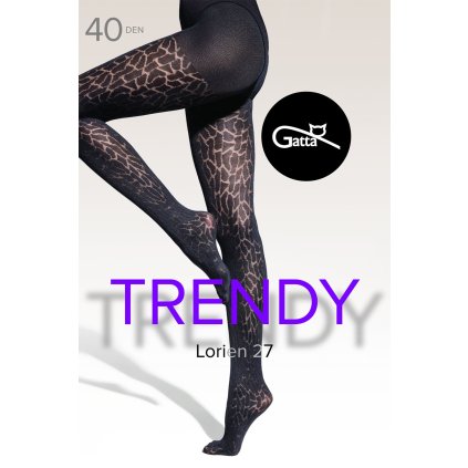 Silonkové punčocháče Gatta Lorien 27 40 DEN (Velikost 5-XL, Barva Černá)