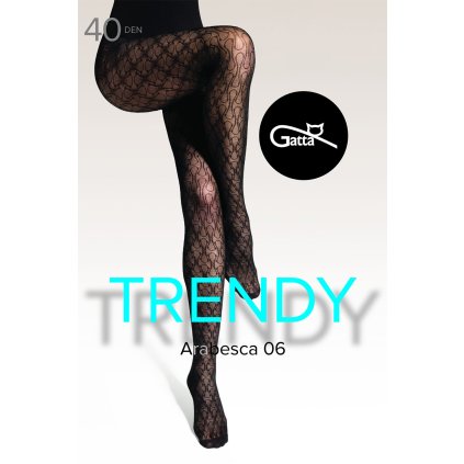 Silonkové punčocháče se vzorem Gatta Arabesca 06 40 DEN (Velikost S, Barva Černá)