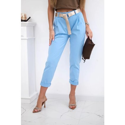 Kalhoty Puntor s páskem (Velikost UNI, Barva Modrá - světle)