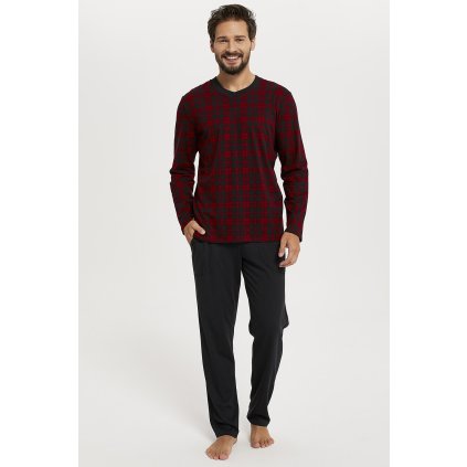 Pánské pyžamo Italian Fashion Eliasz dl.r. (Velikost M, Barva Černá)