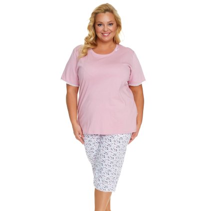 Dámské pyžamo Doctor Nap PB.5365 capri (Velikost 2XL, Barva Růžová)