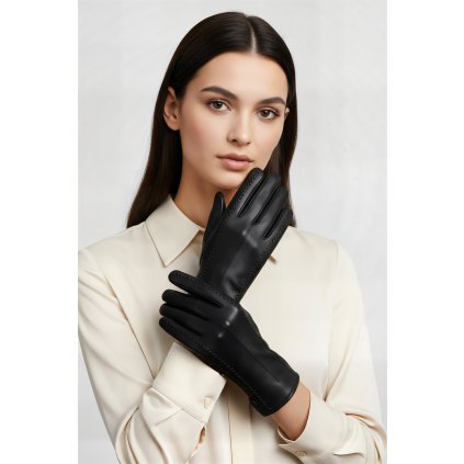 Dámské kožené rukavice Vivisence 7209 (Velikost S, Barva Černá)