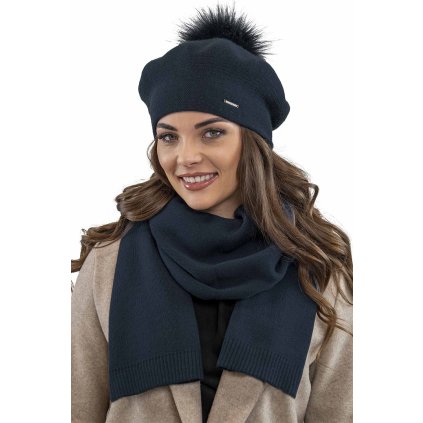 Baret a šála Vivisence 7035Kmpl (Velikost UNI, Barva Šedá)