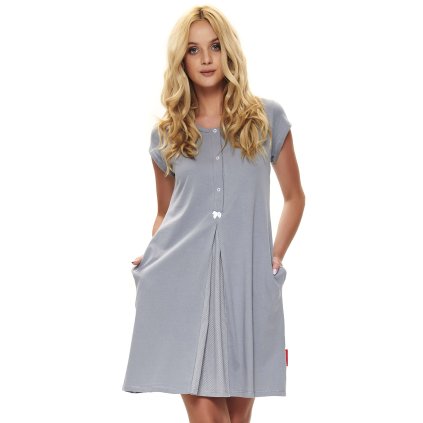 Noční košile Dn-nightwear TCB.9703 (Velikost S, Barva Šedá)