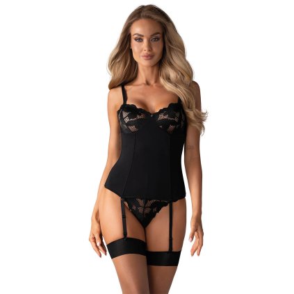 Korzet Obsessive Editya corset (Velikost XS/S, Barva Černá)