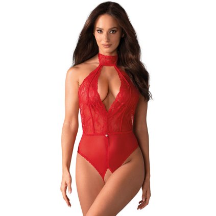 Body Obsessive Dagmarie teddy (Velikost XS/S, Barva Červená)