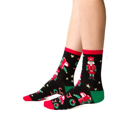 Vánoční požky Steven Merry Christmas 136 (Velikost 38-40, Barva Černá)