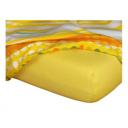 Jersey prostěradlo tmavě žluté (Rozměr 90x200x20 jednolůžko)