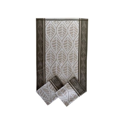 1077 2 kuchynske uterky 3ks listy hnede dadka vracov