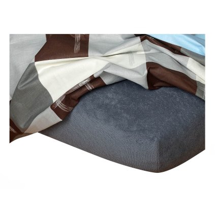 Dadka Froté prostěradlo tmavě šedé (Rozměr 90x200x20 jednolůžko)