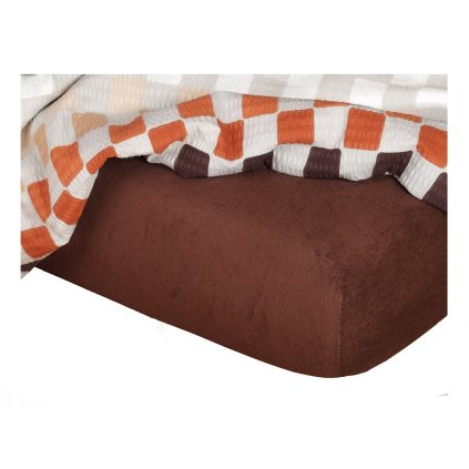 Froté prostěradlo tmavě hnědé (Rozměr 90x200x20 jednolůžko)