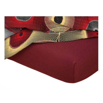 Dadka Jersey prostěradlo bordó (Rozměr 90x200x20 jednolůžko)