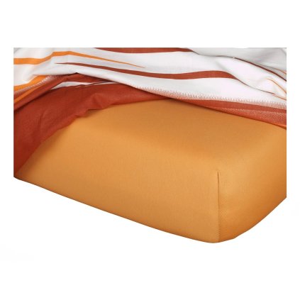 Jersey prostěradlo karamel (Rozměr 90x200x20 jednolůžko)