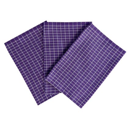 1395 kuchynske uterky 3ks bambus drobna kostka fialovobila dadka vracov