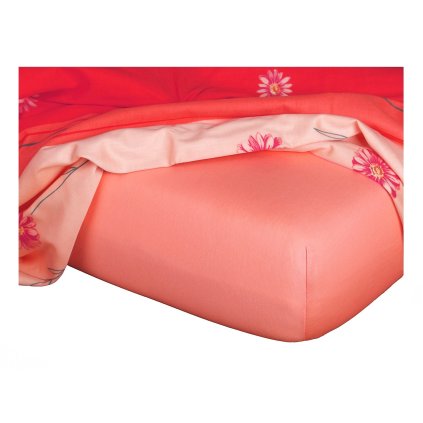 Jersey prostěradlo losos (Rozměr 90x200x20 jednolůžko)