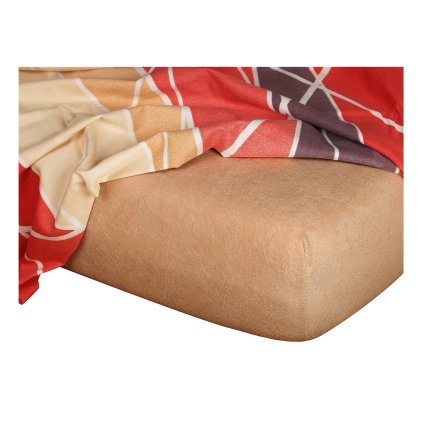 Froté prostěradlo světle hnědé (Rozměr 90x200x20 jednolůžko)