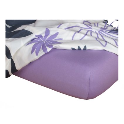 Dadka Jersey prostěradlo fialové (Rozměr 90x200x20 jednolůžko)