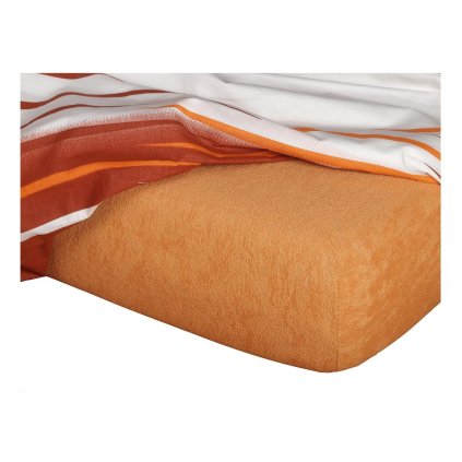 Froté prostěradlo karamel (Rozměr 90x200x20 jednolůžko)