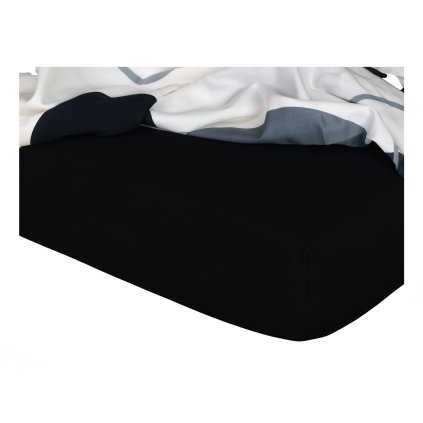 Jersey prostěradlo černé (Rozměr 90x200x20 jednolůžko)