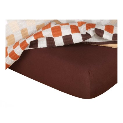 Jersey prostěradlo tmavě hnědé (Rozměr 90x200x20 jednolůžko)