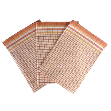 1965 kuchynske uterky 3ks bambus kostka mala oranzova dadka vracov