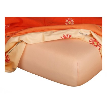 Jersey prostěradlo meruňka (Rozměr 90x200x20 jednolůžko)