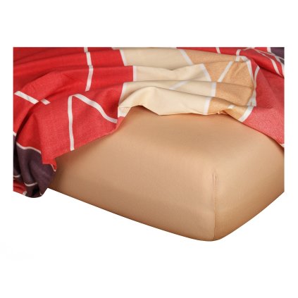 Jersey prostěradlo světle hnědé (Rozměr 90x200x20 jednolůžko)