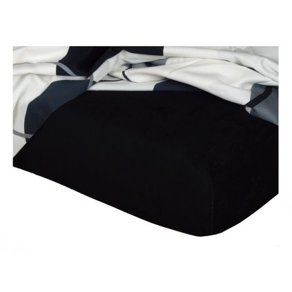 Dadka Froté prostěradlo černé (Rozměr 90x200x20 jednolůžko)