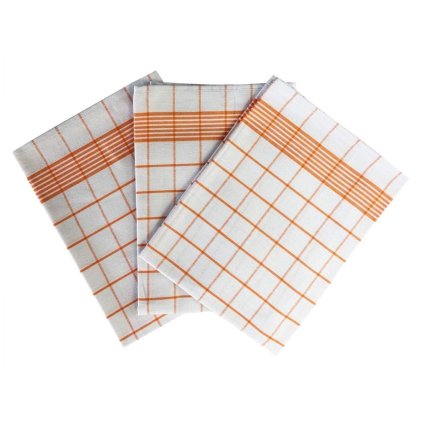 4164 3 kuchynske uterky 3ks negativ egyptska bavlna bila oranzova dadka vracov